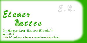 elemer mattes business card